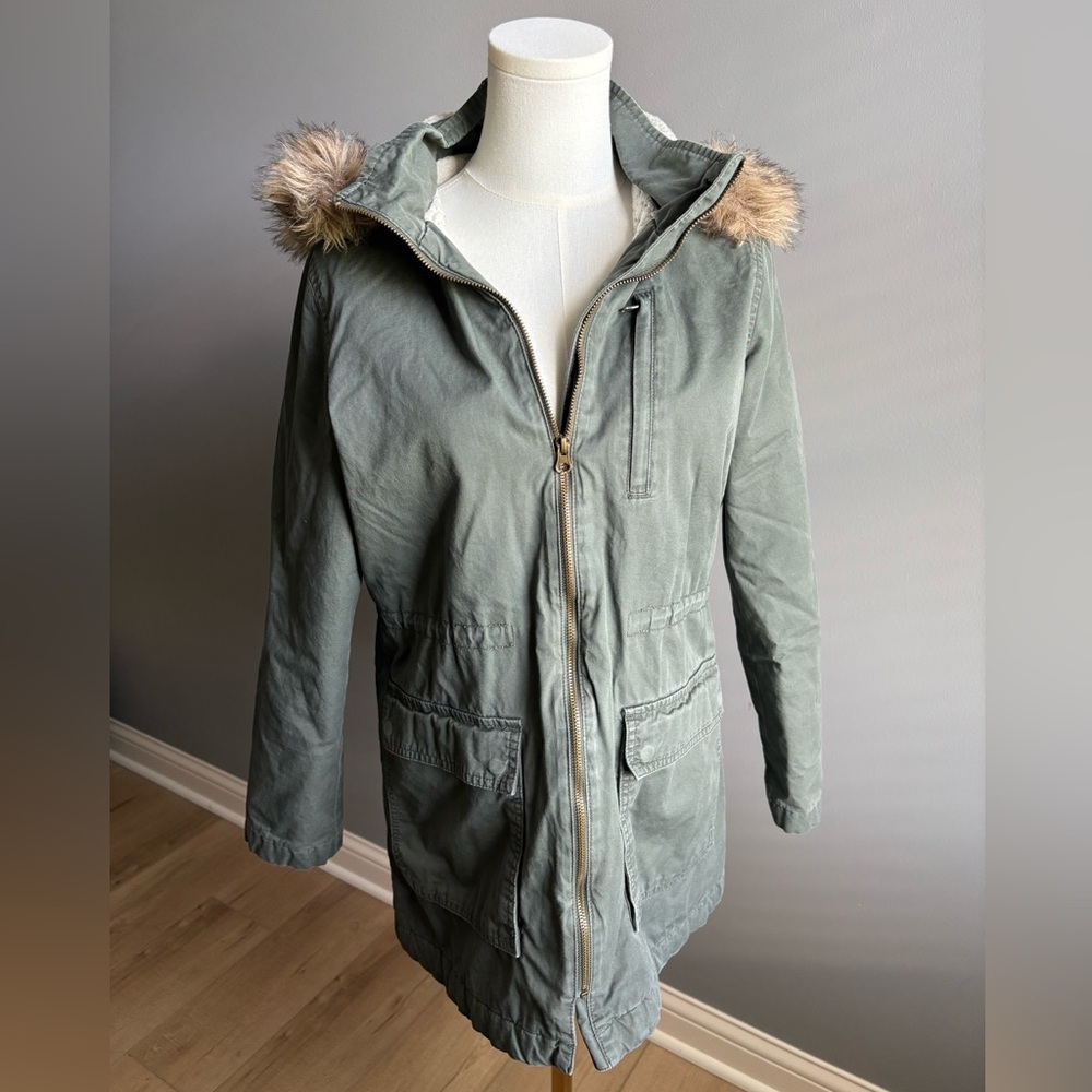 Gap Factory Fleece Lined Jacket with Hood
